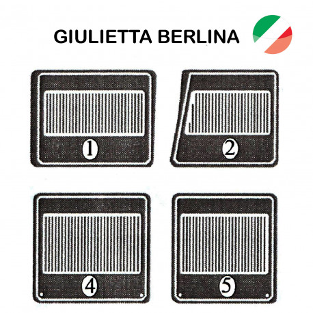 TAPPETI IN GOMMA NERI - GIULIETTA BERLINA TI