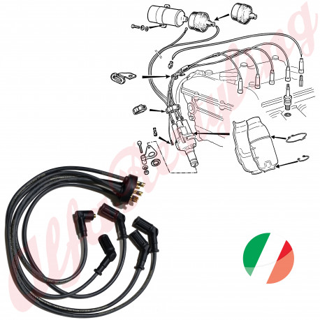 CAVI ACCENSIONE SPIDER 90/93 CARB. - 75 VARIE