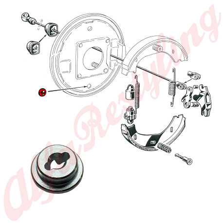 PIASTRINA PER PERNO FRENO A MANO - 105 / 115 (en)