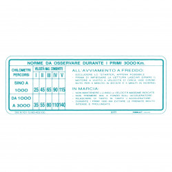 ADESIVO ISTRUZIONI DI RODAGGIO - 1600