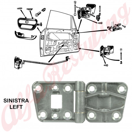 CERNIERA SINISTRA PORTA SUPERIORE - GT BERTONE 1 SERIE