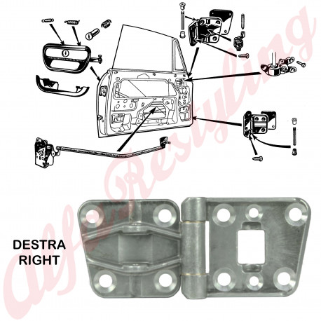 CERNIERA DESTRA PORTA SUPERIORE - GT BERTONE 1 SERIE