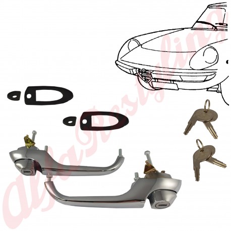 COPPIA MANIGLIE ESTERNE - SPIDER OSSO DI SEPPIA / CODA TRONCA 1 SERIE