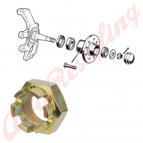 DADO A CASTELLO SINISTRO PER CUSCINETTI RUOTE ANTERIORI - 105 / 115 / 750 / 101