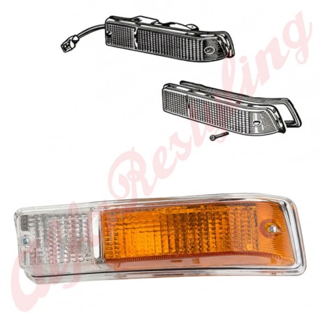 INDICATORE ANTERIORE ARANCIO/BIANCO SINISTRO - GT BERTONE 1970/77